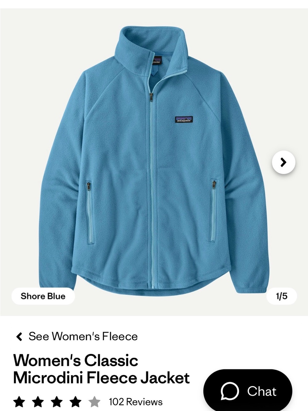 Patagonia Women's Fleece Jacket - Shore Blue